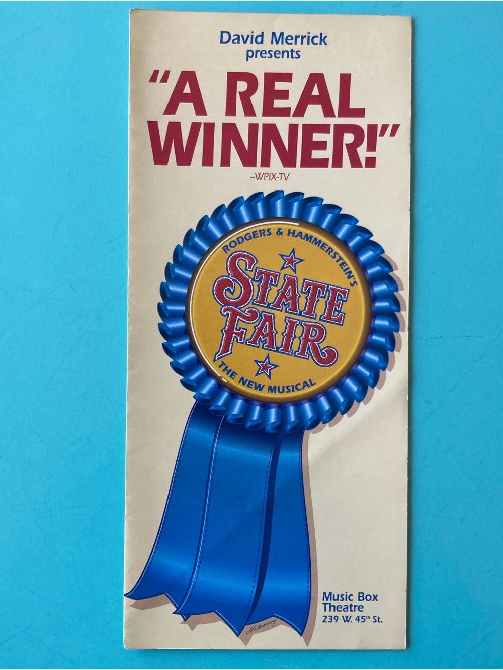 3 Panel Paper Flyer 9X4" State Fair John Davidson Andrea McArdle Donna McKechnie